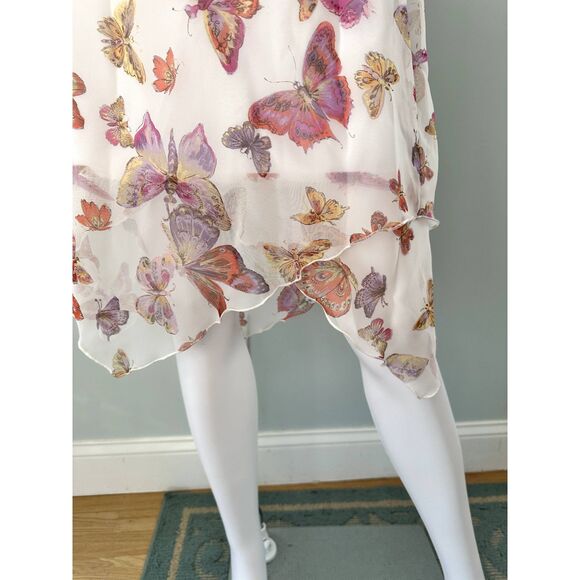 Vintage Y2k Amy Byer Butterfly Print Fairycore Chiffon Dress Juniors Small - Picture 5 of 9